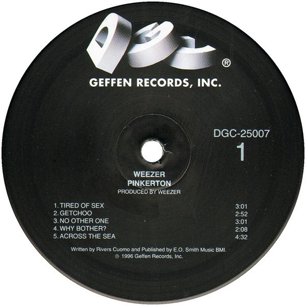 Vinyl disc of the 1996 release Pinkerton by Weezer.